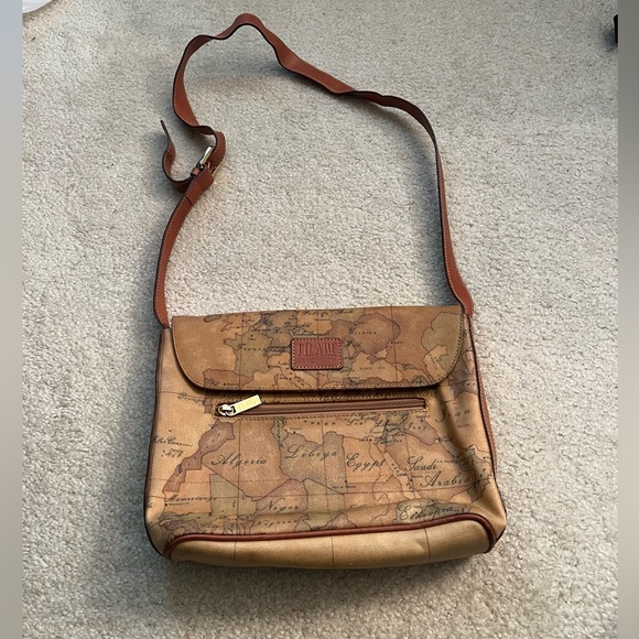 Alviero Martini Handbags - Vintage Alviero Martini Map Shoulder Bag